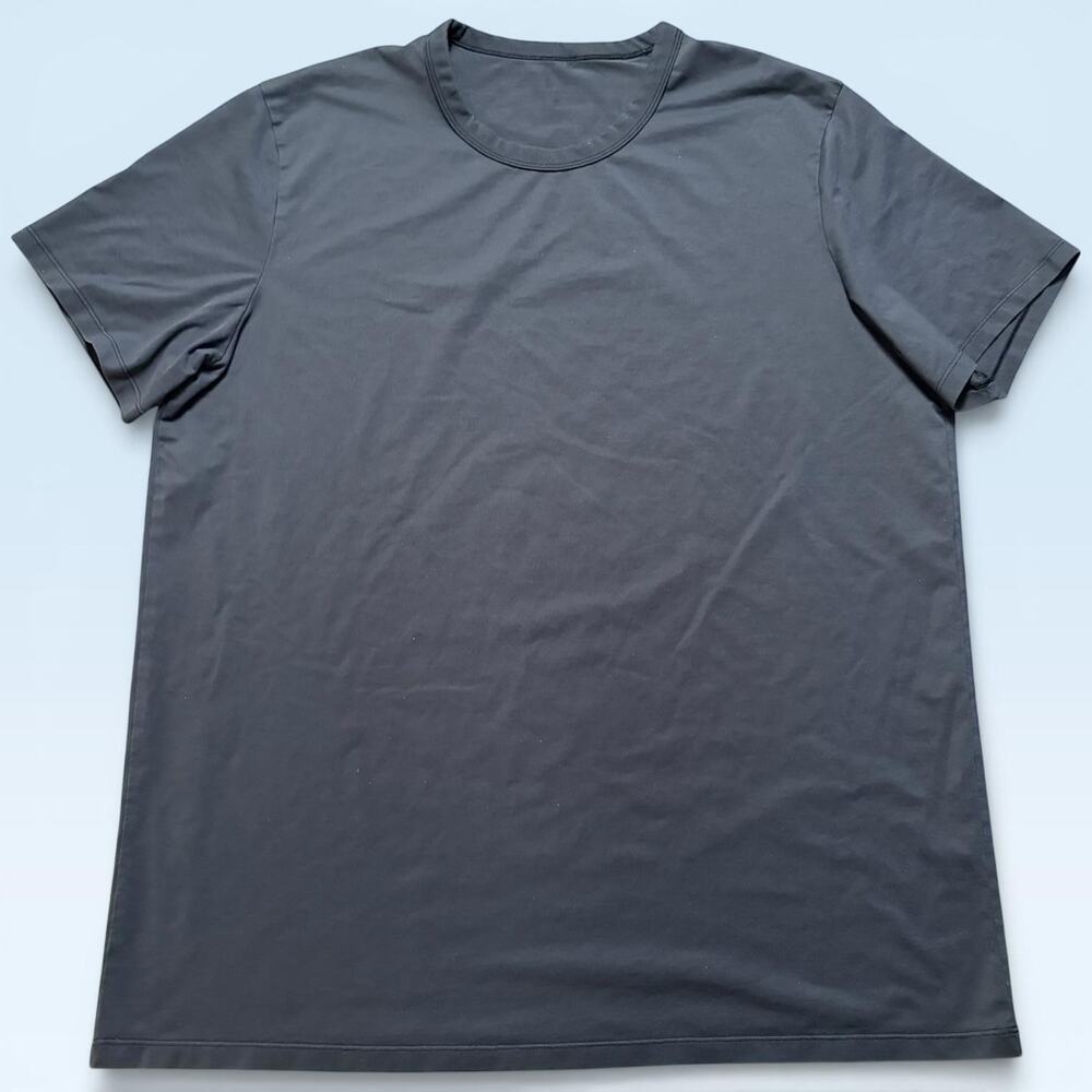 Lululemon Shirt Mens Large Blue Crewneck Logo Athletic Training Tee T-Shirt